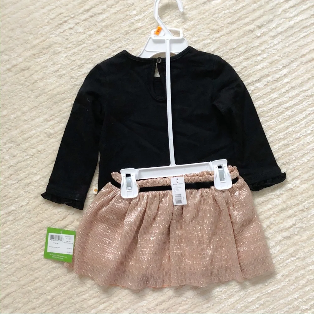 NWT Kate Spade infant metallic skirt set